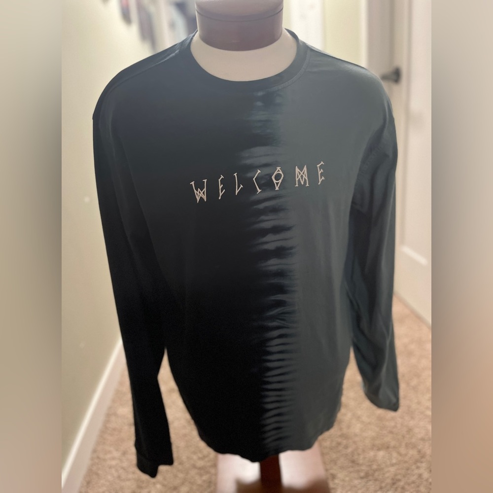WELCOME skate split green black long sleeve